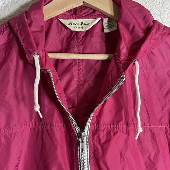 Eddie Bauer Women's Rain Coat Full Zip Hooded Windbreaker Jacket Pink Size XS - Picture 4 of 9